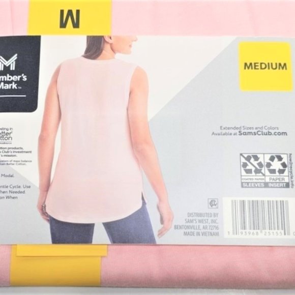 ST7 4X Member's Mark LADIES TANK TOP Size M Relax Fit Curved Hemline Pima Cotton - Picture 3 of 3